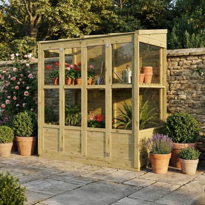 6 x 3 (1.73m x 0.81m) Mercia Traditional Tall Wall Greenhouse