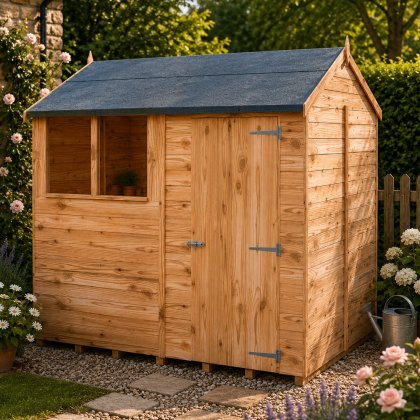 8 x 6 (2.48m x 2.0m) Shire Amaryllis Overlap Reverse Apex Shed with Single Door 8 x 6 (2.48m x 2.0m) Shire Amaryllis Overlap Reverse Apex Shed with Single Door