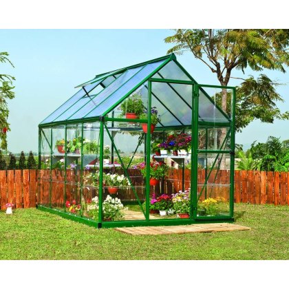 6 x 8 (1.85m x 2.46m) Palram - Canopia Hybrid Greenhouse - Green