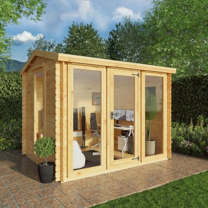 10 x 8 (3m x 2.5m) Mercia Reverse Apex Log Cabin in 19mm Logs