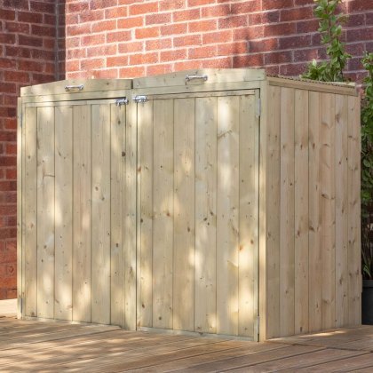 Mercia Premium Double Wheelie Bin Store - Pressure Treated