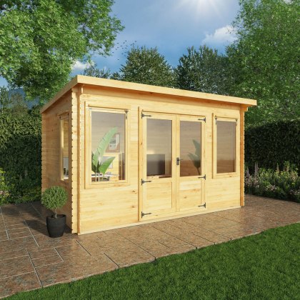 13 x 10 (4m x 3m) Mercia Pent Log Cabin in 19mm Logs