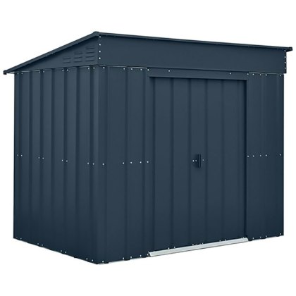 6 x 4 (1.80m x 1.24m) Lotus Low Pent Metal Shed in Anthracite Grey