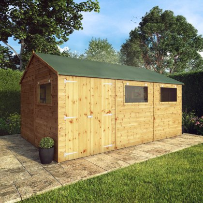 15 x 10 (4.57m x 3.23m) Mercia Premium Shiplap Reverse Apex Workshop