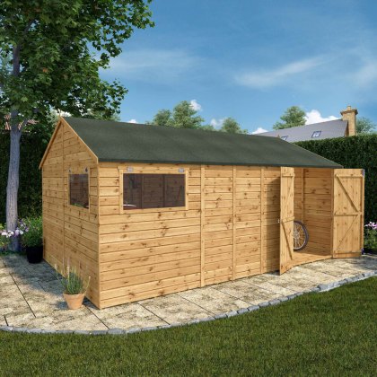 16 x 10 (4.87m x 3.23m) Mercia Premium Shiplap Reverse Apex Workshop