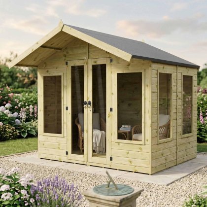 6 x 8 (2.46m x 2.49m) Mercia Premium Sussex Summerhouse