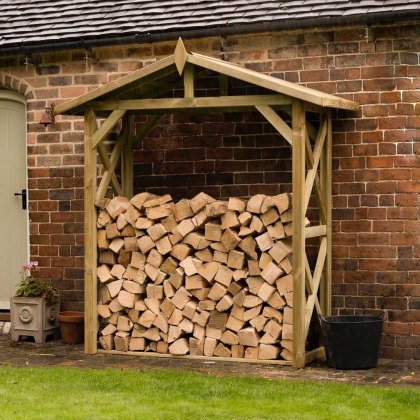 7 x 3 (2.08m x 0.84m) Forest Large Wall Apex Log Store - Pressure Treated