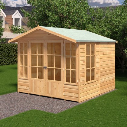 8 x 8 (2.46m x 2.39m) Shire Delmora Summerhouse