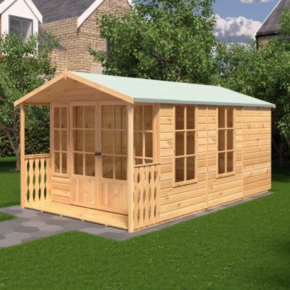 8 x 14 (2.46m x 4.19m) Shire Delmora Summerhouse with Verandah