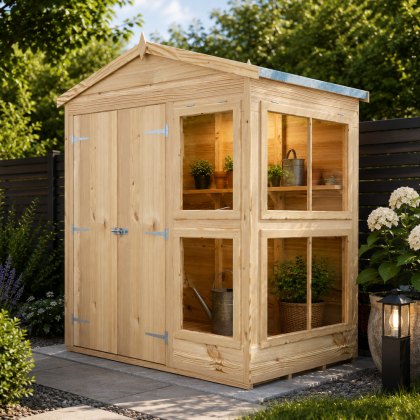6 x 4 Shire Shiplap Apex Sun Hut Potting Shed