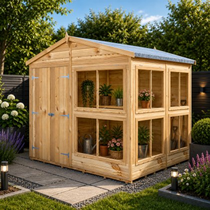 8 x 8 Shire Shiplap Apex Sun Hut Potting Shed 8 x 8 Shire Shiplap Apex Sun Hut Potting Shed