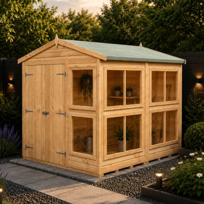 6 x 8 Shire Shiplap Apex Sun Hut Potting Shed 6 x 8 Shire Shiplap Apex Sun Hut Potting Shed
