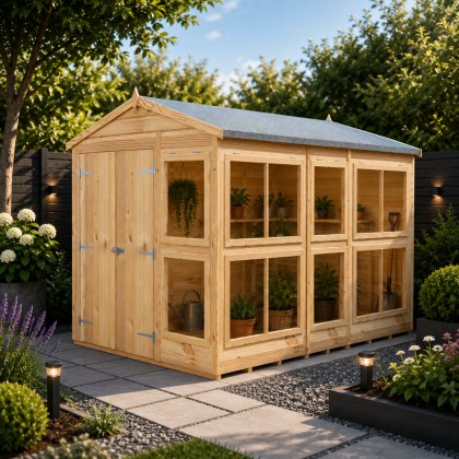 6 x 10 Shire Shiplap Apex Sun Hut Potting Shed 6 x 10 Shire Shiplap Apex Sun Hut Potting Shed