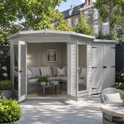7 x 11 Shire Barclay Corner Summerhouse with Side Shed 7 x 11 Shire Barclay Corner Summerhouse with Side Shed