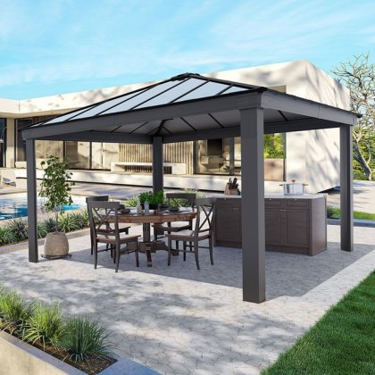 14 x 14 Palram Canopia Dallas Grey Garden Gazebo