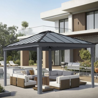 14 x 16 Palram Canopia Dallas Grey Garden Gazebo