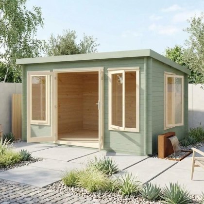 10G x 13 (2.99 x 3.99m) Shire Emneth Pent Log Cabin in 19mm Logs