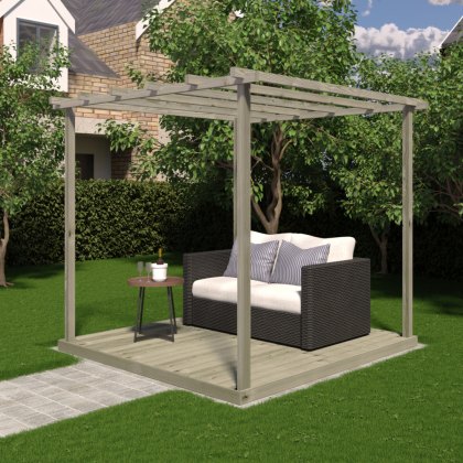 8 x 8 Shire Ivy Pergola Kit with Decking - Pressure Treated