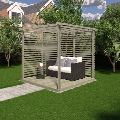 8 x 8 Shire Ivy Pergola Kit with Sides & Decking