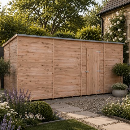 16 x 6 Shire Value Windowless Overlap Pent Shed 16 x 6 Shire Value Windowless Overlap Pent Shed