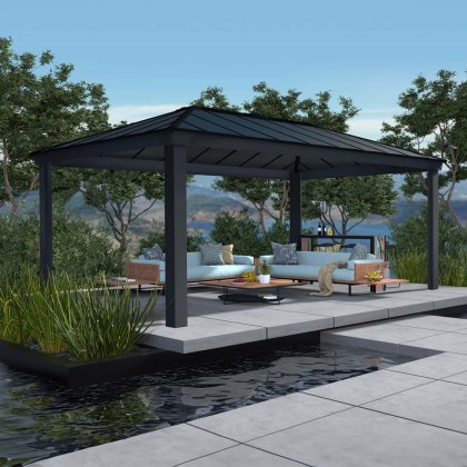 12 x 20 Palram Canopia Dallas Grey Garden Gazebo