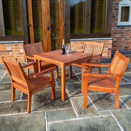 Rowlinson Willington Square Table With 4 Seats Dining Set