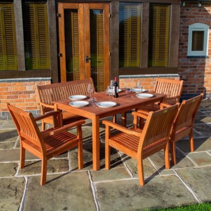 Rowlinson Willington 6 Seater Rectangular Dining Table & Chairs Set