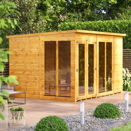 Powersheds 10x8 Pent Summerhouse with Toughened Glass