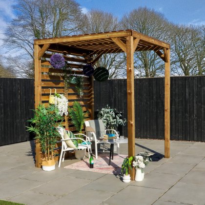 7 x 7 (2.0m x 2.0m) Mercia Modern Wooden Pergola - Pressure Treated