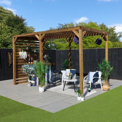 13 x 7 (4.0m x 2.0m) Mercia Modern Wooden Pergola - Pressure Treated