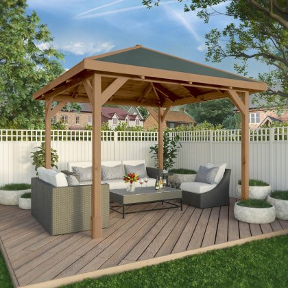 10 x 10 (3m x 3m) Mercia Traditional Wooden Gazebo - Pressure Treated