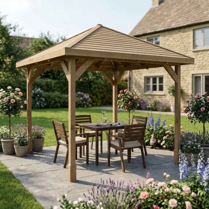 10 x 10 (3m x 3m) Mercia Traditional Wooden Gazebo - Pressure Treated