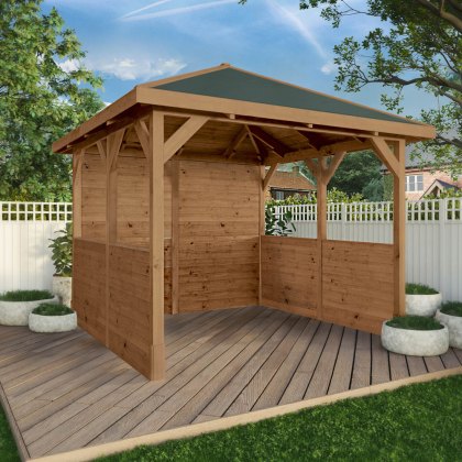 10 x 10 (3m x 3m) Mercia Traditional Wooden Gazebo with Side Panels - Pressure Treated