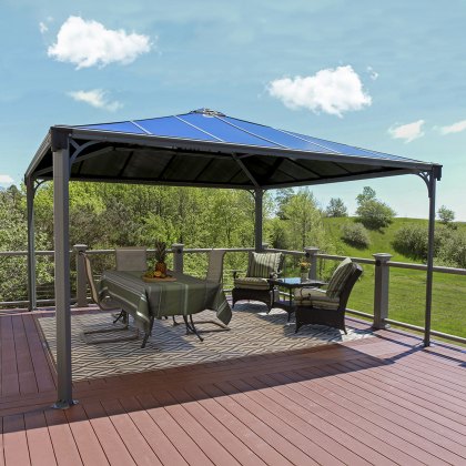 14 x 14 (4.2m x 4.2m) Palram Canopia Palermo 4300 Grey Garden Gazebo