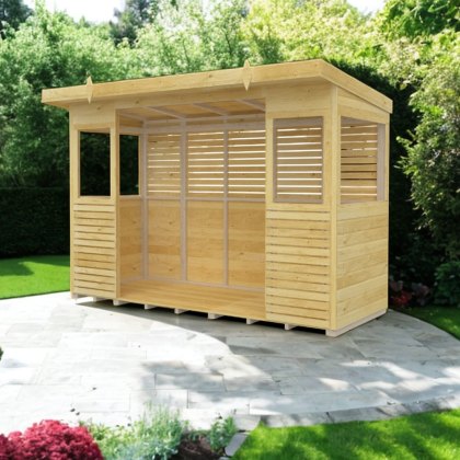 Shed Nest 10 x 4 Pressure Treated Outdoor Kitchen Barbecue Shelter