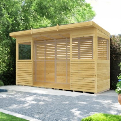Shed Nest 12 x 4 Pressure Treated Outdoor Kitchen Barbecue Shelter