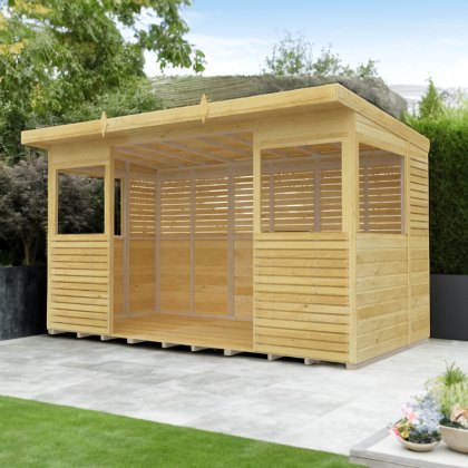 Shed Nest 12 x 6 Pressure Treated Outdoor Kitchen Barbecue Shelter