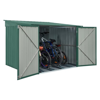 6 x 6 Globel Metal Bike Shed in Green