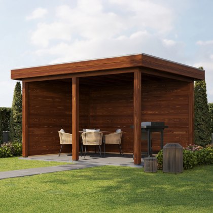 13 x 10 (3.88m x 3.0m) Lugarde Select Lenham Gazebo Treated Brown