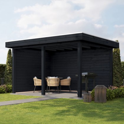 13 x 10 (3.88m x 3.0m) Lugarde Select Lenham Gazebo Treated Black