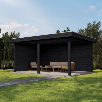 16 x 12 (4.88m x 3.5m) Lugarde Select Christchurch Gazebo Treated Black