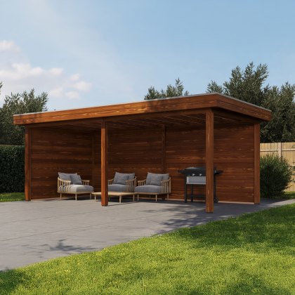 19 x 10 (5.88m x 3.0m) Lugarde Select Grimsby Gazebo Treated Brown