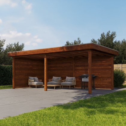 19 x 12 (5.88m x 3.50m) Lugarde Select Reading Gazebo Treated Brown