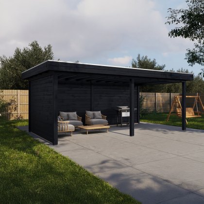 19 x 12 (5.88m x 3.50m) Lugarde Select Reading Gazebo Treated Black