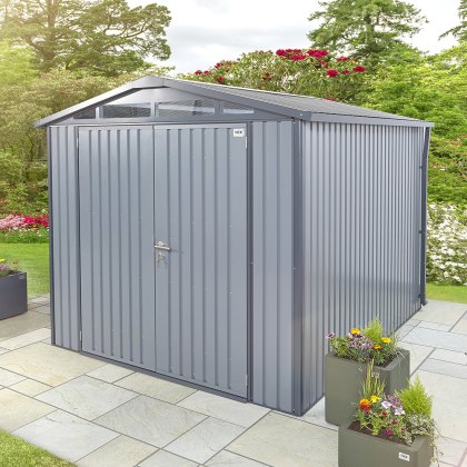 10 x 8 Hex Living Alton Apex Metal Shed in Anthracite Grey