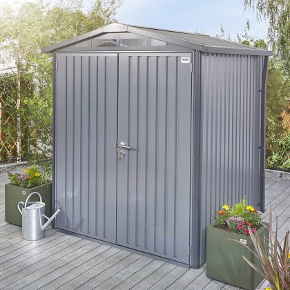 6 x 6 Hex Living Alton Apex Metal Shed in Anthracite Grey