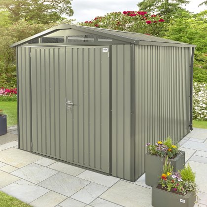 8 x 6 Hex Living Alton Apex Metal Shed in Sage Green