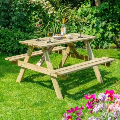 Rowlinson Traditional 4 Seater Picnic Table 1.2m - Pressure Treated