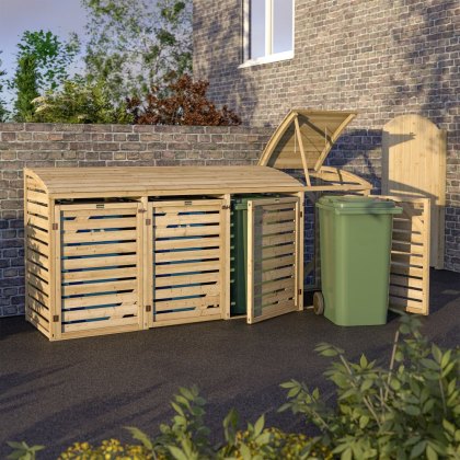 Rowlinson Quadruple Wheelie Bin Store - Pressure Treated