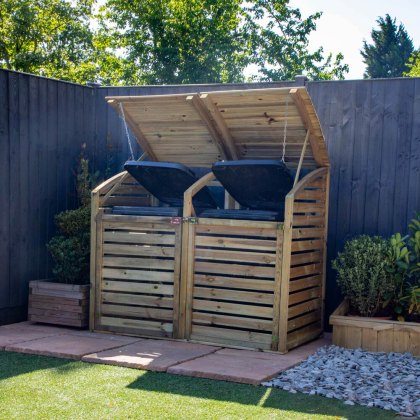 Mercia Double Wheelie Bin Store - Pressure Treated
